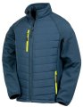 Heren Softshell Jas Result Recycled Compass Padded Navy-Geel